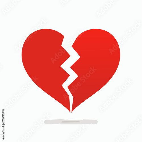 Symbolic representation of heartbreak a fractured heart expressing emotional distress and pain
