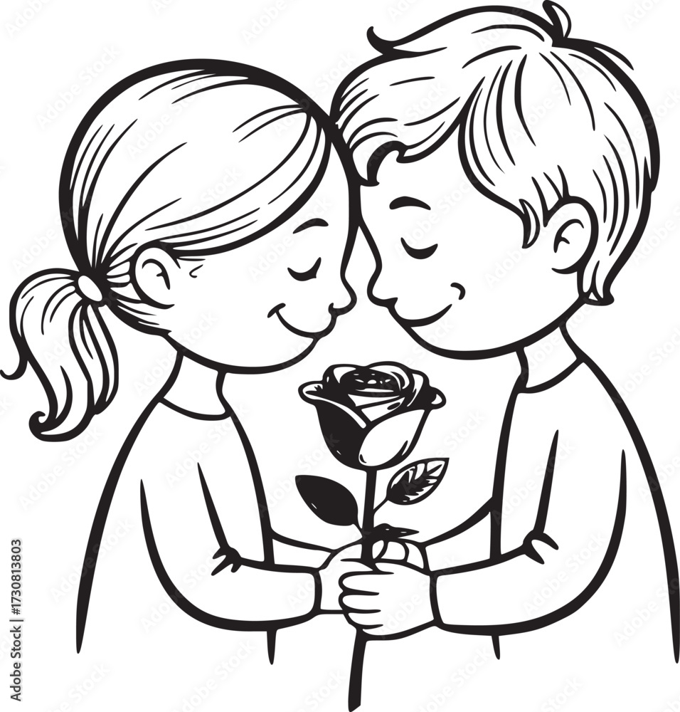 Cartoon Love Love Adventure Valentine Couple Vector Graphics
