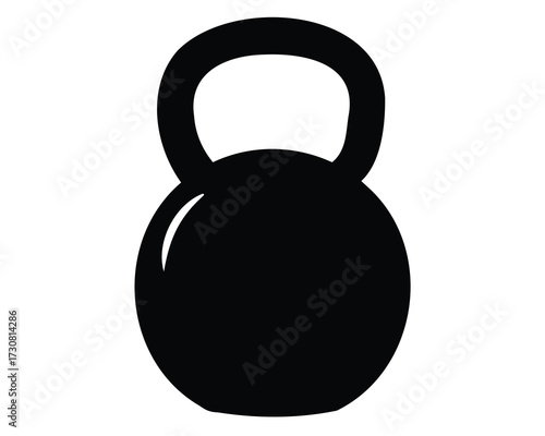 Black silhouette of a kettlebell for weightlifting and fitness training