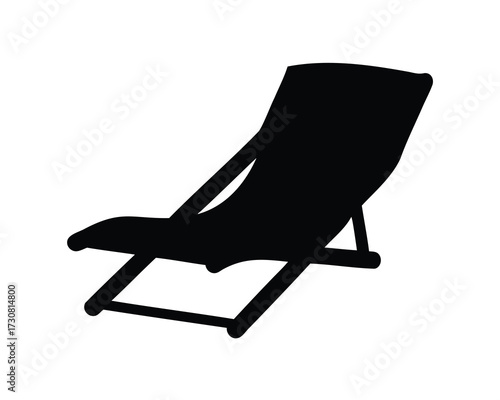 Silhouette of a Relaxing Lounge Chair, Perfect for Summer Vacation Getaways
