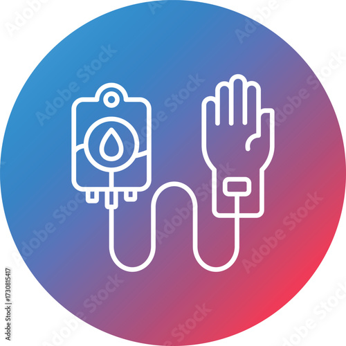 Blood Transfusion Line Gradient Circle Background Icon