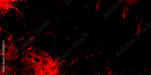 Abstract red grunge reflection of neon cumulus clouds smoke exploding art. Defocused Lights and Dust Particles with soft Red clouds painted texture. Freeze motion of red color fire particles splashing