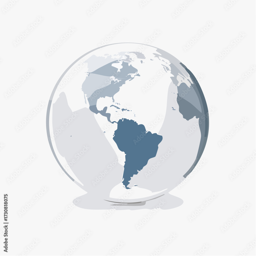 Fototapeta premium World Globe Illustration with Americas Focus for Educational and Geographical Visuals
