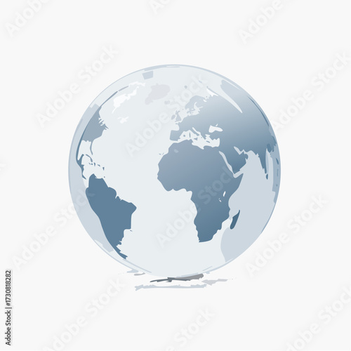 Minimalist depiction of planet earth showcasing global geography and continents visuals