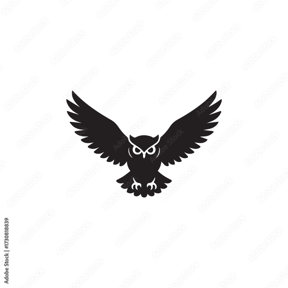 Fototapeta premium flying Owl Silhouette Vector Illustration