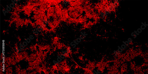 Abstract red grunge reflection of neon cumulus clouds smoke exploding art. Defocused Lights and Dust Particles with soft Red clouds painted texture. Freeze motion of red color fire particles splashing