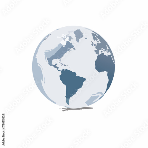 Illustration of a stylized globe focusing on the Americas for global awareness visualization