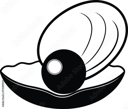 Open mussel shell revealing a luminous pearl inside