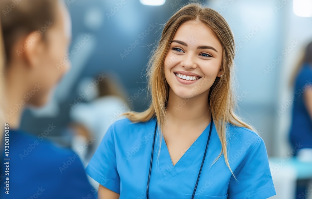 Fototapeta premium Patient consultation with a friendly dentist in a modern dental clinic setting