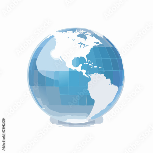 Realistic 3D Globe Illustration Featuring the Americas for Geographic Concepts and Global Studies