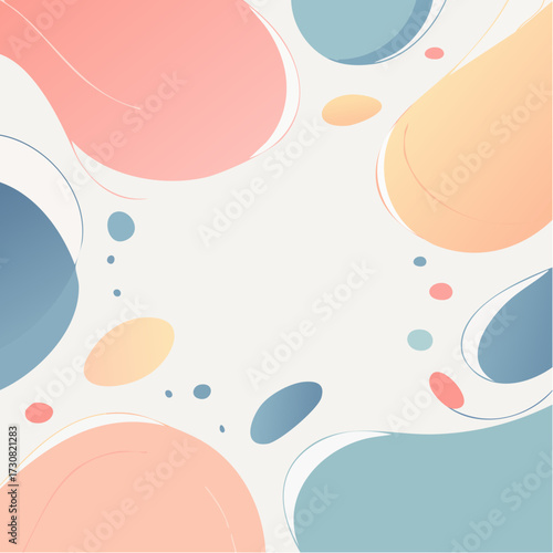 Abstract pastel shapes background with soft colors and modern design perfect for templates