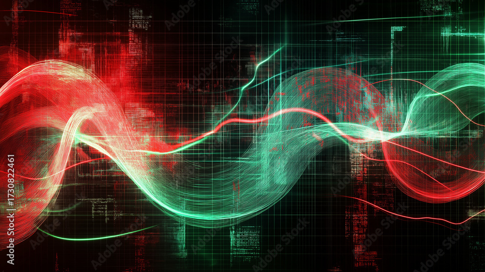 Naklejka premium Dynamic Market Trends Abstract Financial Data Visualization Concept