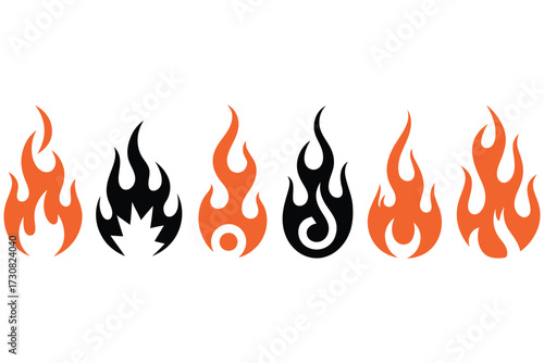 Flame Designs A Tribal Vector Set for Fiery Art and Graphic Projects