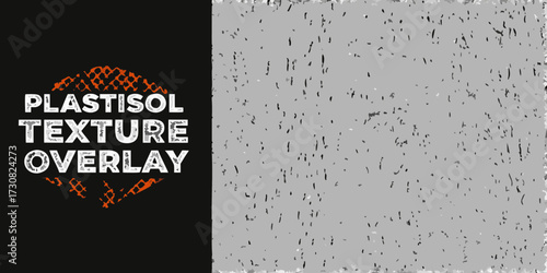 Distressed plastisol texture overlay graphic design element with abstract pattern