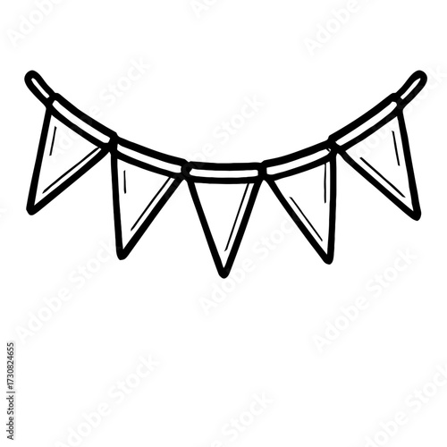 Bunting Flags Garland Vector Icon - A Simple Graphic for Parties and Celebration