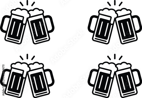 Beer cheers illustration vector graphic design for celebration and party event