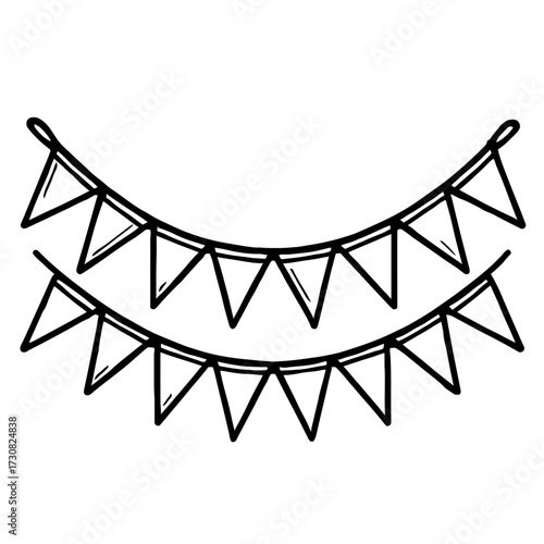 Bunting Flags Garland Vector Icon - A Simple Graphic for Parties and Celebrations