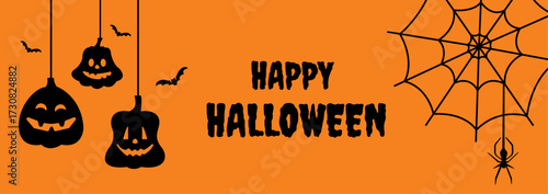 happy halloween day background, pumpkin monster vector design.