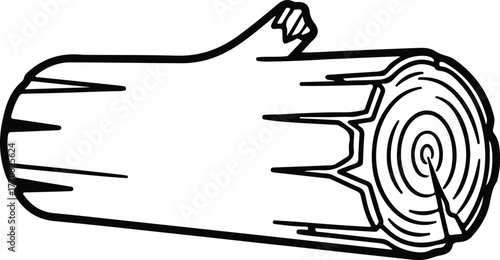 Vector Log slice wood trunk tree silhouette Illustrator
