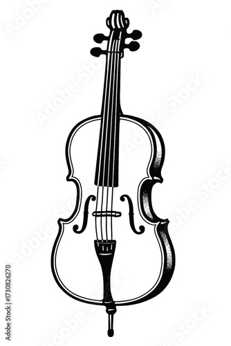 Cello Musical Instrument Vector - Classic Stringed Instrument Illustration