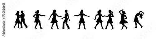 Silhouette dance sequence: women in motion
