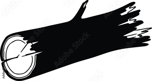 Vector Sawn wood timber log trunk tree silhouette Illustrator