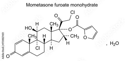 Chemical structure of mometasone furoate monohydrate, drug substance