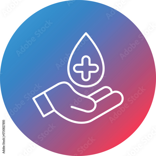 Donors Line Gradient Circle Background Icon