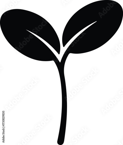 Vector Sprout plant seedling agriculture environment silhouette Illustrator
