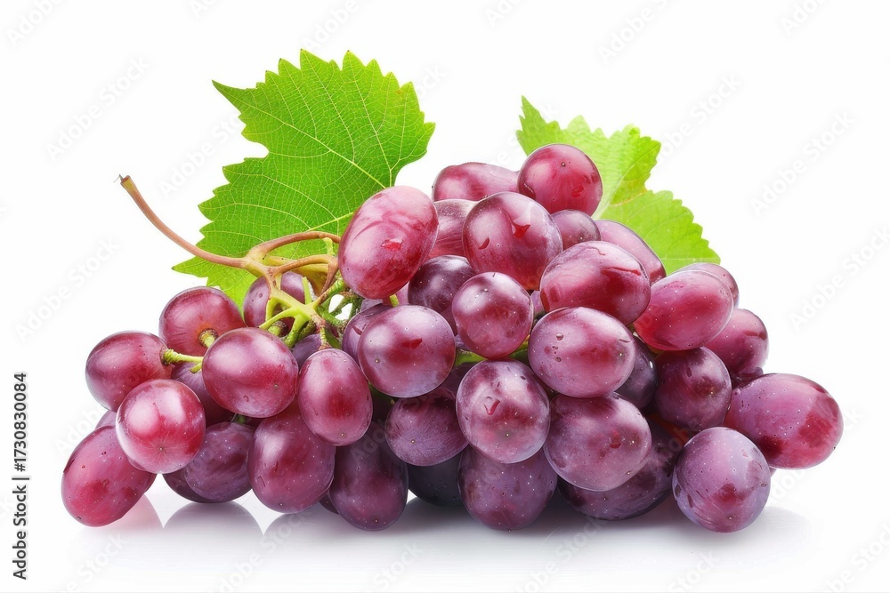 Fototapeta premium Crimson seedless grapes still life juicy fruit freshness deliciousness on transparent background