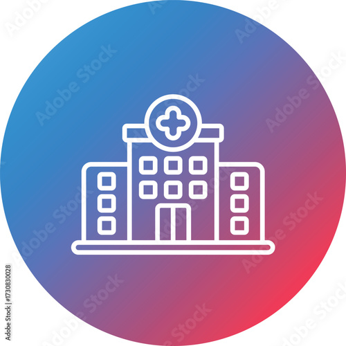 Clinic Line Gradient Circle Background Icon