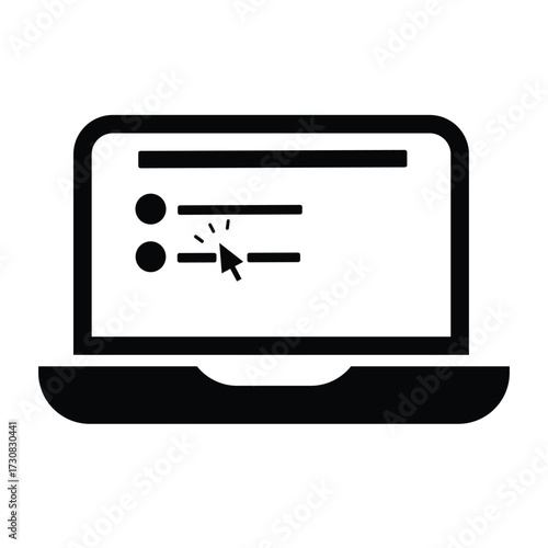 Online checklist icon on a separate notebook on a white background