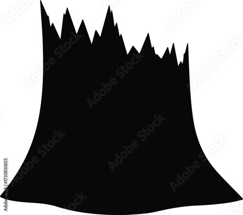 Vector Tree stump decay forest wood silhouette Illustrator