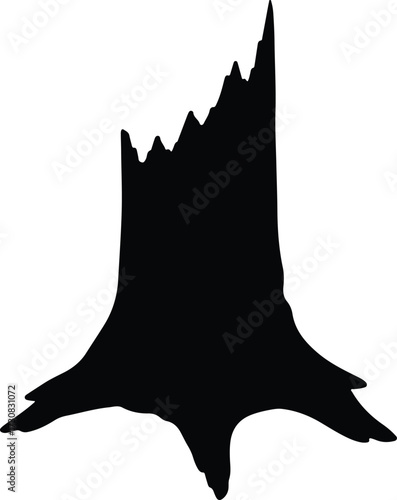 Vector tree stump silhouette isolated graphic element Illustrator