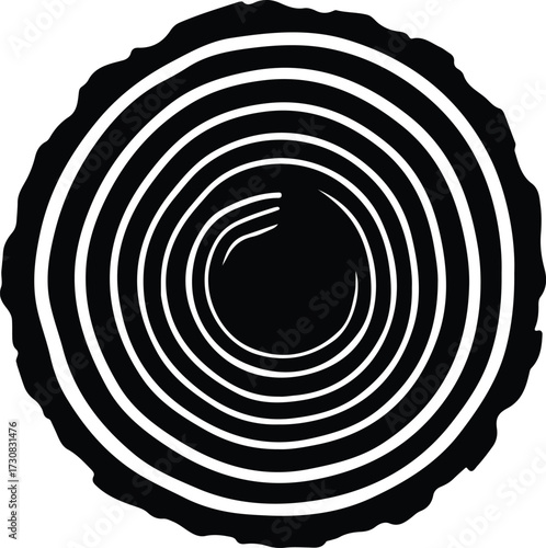 Vector Tree trunk rings annual abstract conceptual design silhouette Illustrator