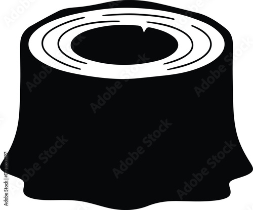 Vector Wood stump forest felled tree trunk silhouette Illustrator