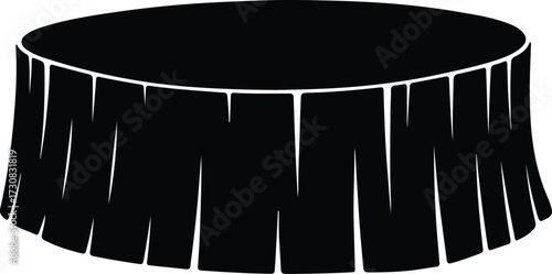 Vector Wooden tree stump simple black and white silhouette Illustrator