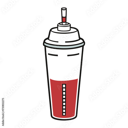 A sleek cocktail shaker ready for mixing delicious drinks. Its smooth metal body, tight lid, and classic shape make it perfect for crafting cocktails with style and flair.
