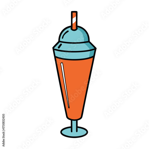 A sleek cocktail shaker ready for mixing delicious drinks. Its smooth metal body, tight lid, and classic shape make it perfect for crafting cocktails with style and flair.
