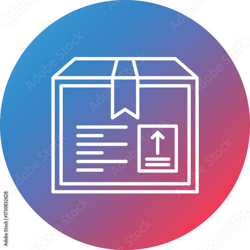 Package Line Gradient Circle Background Icon