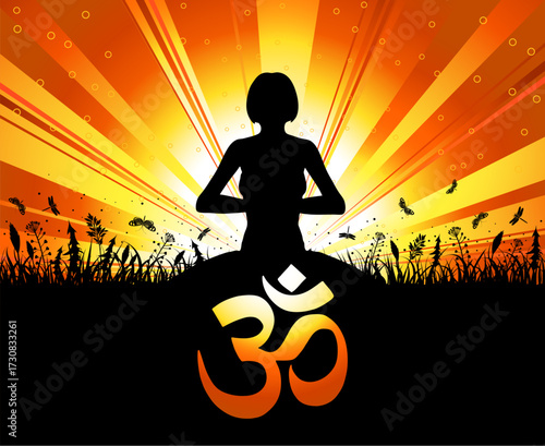 Silhouette of a Girl in Yoga pose