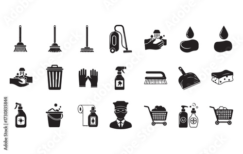 Vector set of gardening tools icons illustration for web design
