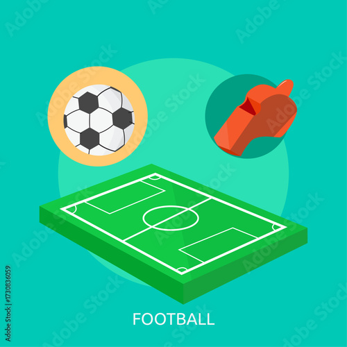 Isometric Football Field and Whistle A Dynamic Representation of the Beloved Sport and Its Referee's Authority