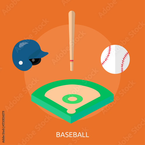 Baseball Game Equipment and Field Iconography for Sports Enthusiasts and Event Promotion