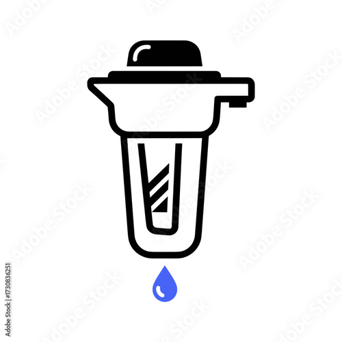 Water filter appliance illustration on transparent background