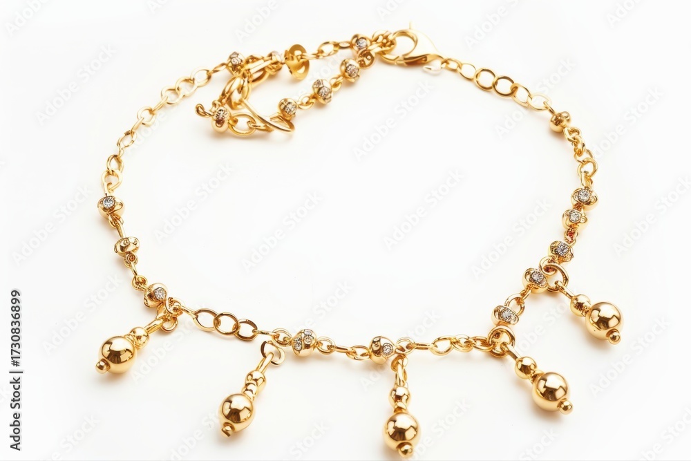 custom made wallpaper toronto digitalExquisite Gold Anklet with Dangle Charms and Sparkling Crystals Jewelry on transparent background