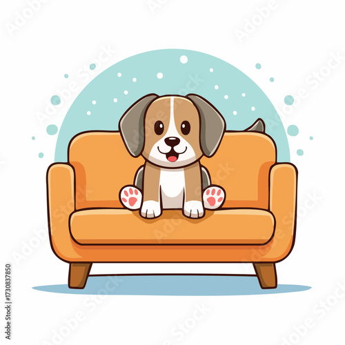 DOG  sitting on a SOFA