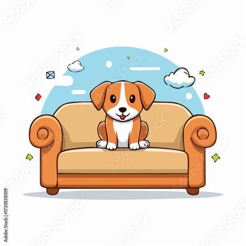 DOG  sitting on a SOFA