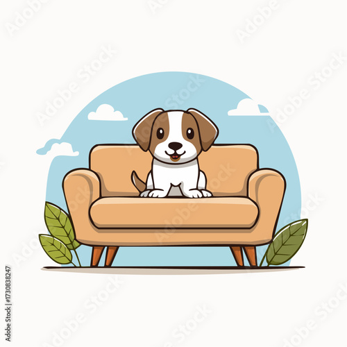 DOG  sitting on a SOFA