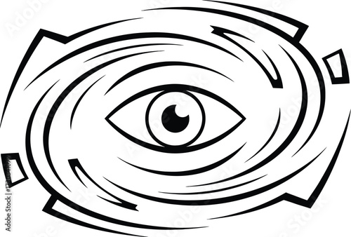 Eye of providence graphic design vector illustration swirling vortex concept art